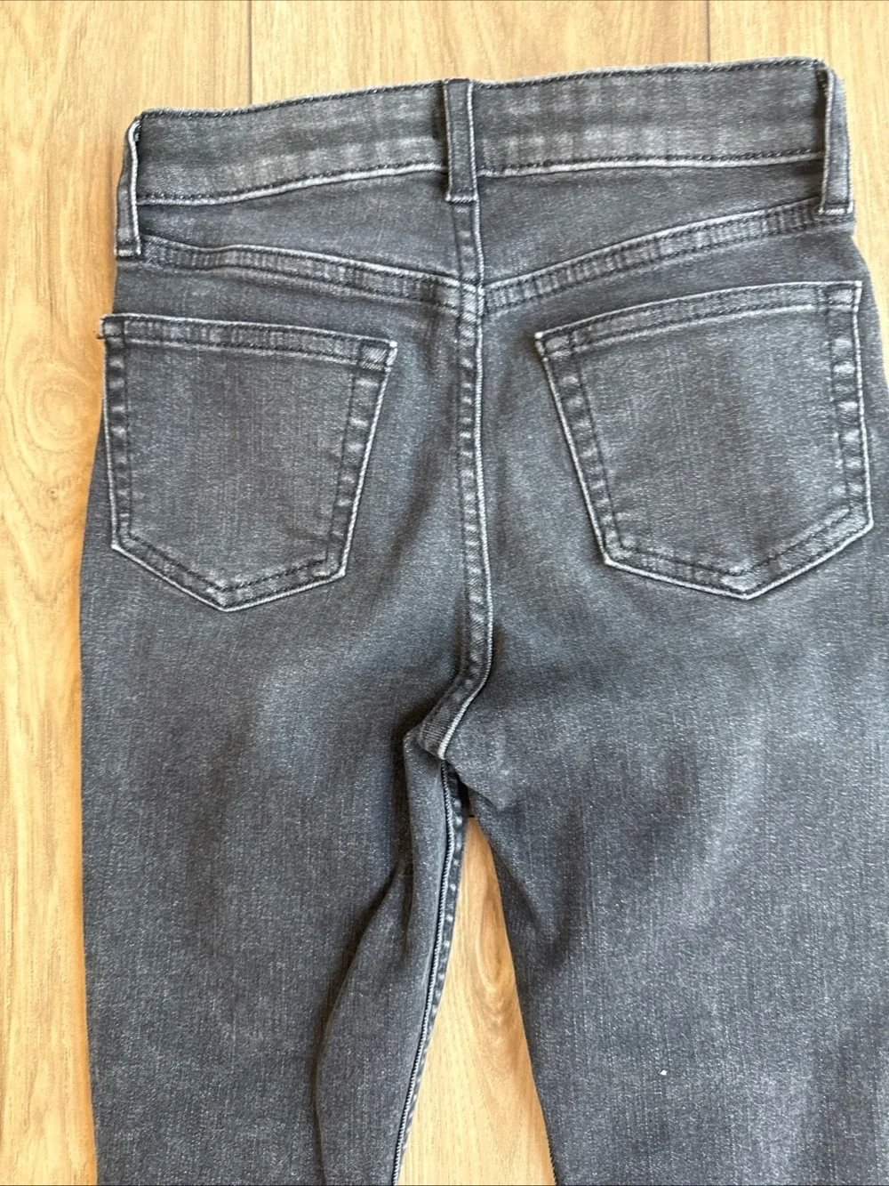 Gap kids girls denim black stretch Jeggings size 8 EUC Raw Hem Adjustable Waist